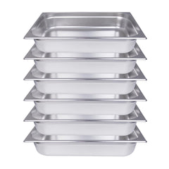 Clivia Hotel Pans Full Size 4inch Deep 1/1 Stainless Steel Steam Table Pans 6Pack 