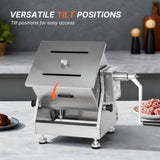 Morgangastro 30L/60 lb Manual Meat Mixer, Stainless Steel Tilt Sausage Mixer with Removable Paddles & Hand Crank