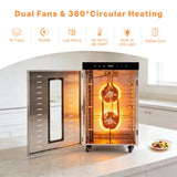 Hakka 16 Layers Commercial Food Dehydrator Stainless Steel Digital Fruit Dryer,1500W