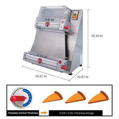 Hakka 电动面团压片机 370W 最大 15 英寸披萨面团滚筒压片机，自动商用披萨面团压机，面条面包面食机