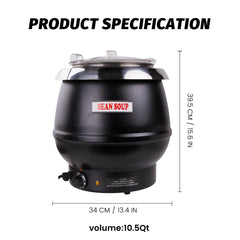 EasyRose 11 夸脱汤保温器商用汤壶保温器，带铰链盖和可拆卸不锈钢锅，适合聚会、自助餐的食物保温器
