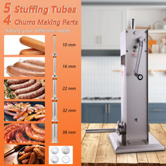Hakka 2 in 1 Sausage Stuffer and Spanish Churro Maker Machines (15LB/7L)