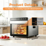 Hakka 8 Trays Food Dehydrator Meat Fruit Jerky Vegetables Dryer Machine 700W