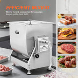 Morgangastro 30L/60 lb Manual Meat Mixer, Stainless Steel Tilt Sausage Mixer with Removable Paddles & Hand Crank