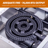 EASYROSE Single Burner Natural Gas Stove 18" Gas Hot Plate Commercial Stove Top Countertop Gas Range 76,000 BTU, ETL Listed