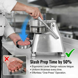 Hakka Commercial Burger Press 3 in 1 Heavy Duty Hamburger Press, Hamburger Patty Maker, with Three Size Trays 4"/5"/6", Includes 1200 Pcs Patty Papers