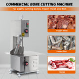 Hakka Bone Saw Machine 65" Electric Butcher Bandsaw Countertop Meat Bone Cutter