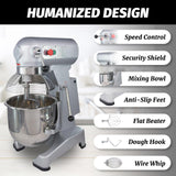 Hakka Commercial 20Qt Planetary Stand Mixer, 1100W Electric Food Mixer with 3 Speeds, Includes Dough Hook, Flat Beater & Whisk,ETL Certification