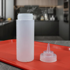 EasyRose Plastic Condiment Squeeze Bottles,Sauce bottle,Squeeze Bottle Dispenser,Refillable With Tip Cap,Set of 6 (24 oz)