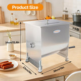Hakka 7.5L/15lb Manual  Meat Mixer, Fixed Stainless Steel Tank Sausage Mixer
