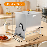 Hakka 7.5L/15lb Manual Meat Mixer, Tilting Stainless Steel Tank Sausage Mixer