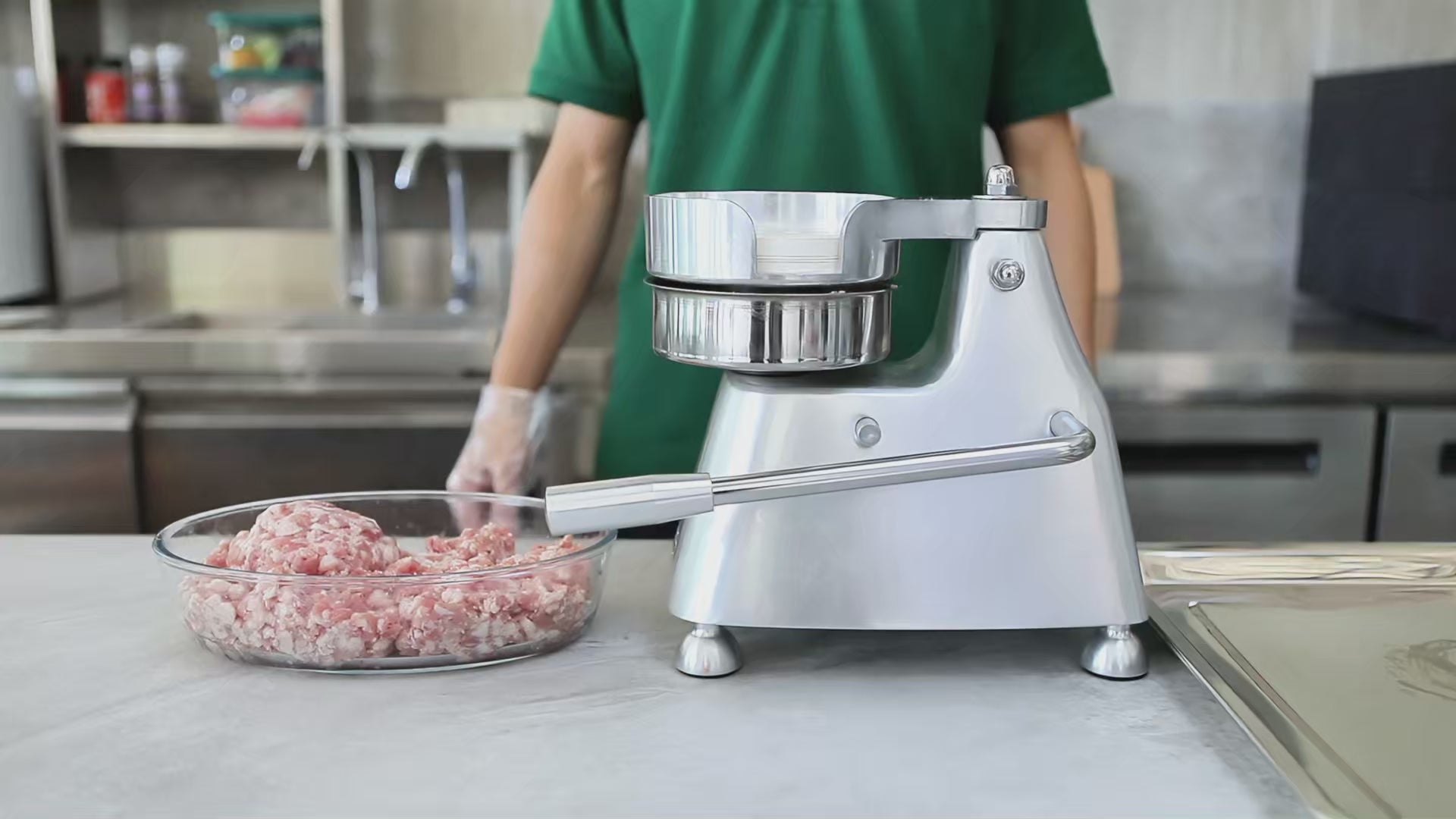 Hakka Commercial Burger Press 3 in 1 Heavy Duty Hamburger Press, Hamburger Patty Maker, with Three Size Trays 4"/5"/6", Includes 1200 Pcs Patty Papers