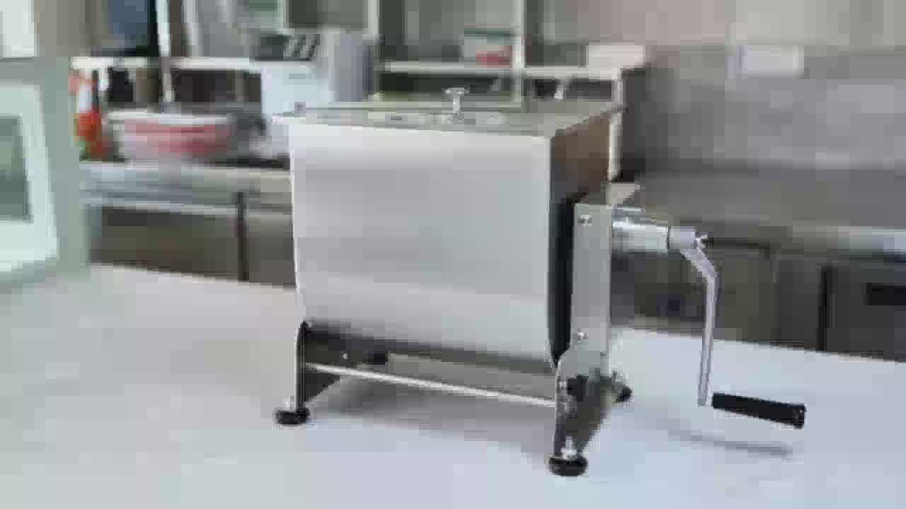 Hakka 15L/30lb Tilt Tank Manual Meat Mixer, Stainless Steel Sausage Mixer Machine