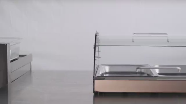 Hakka Commercial Countertop Bakery Display Case Pastry Muffins Showcase Golden