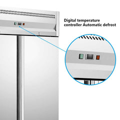 1150L Double Door Upright Freezer Commercial Refrigerator Temp : -18 ~-22℃
