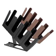 Black and Brown 4-Section Slanted Countertop Cup and Lid Organizer
