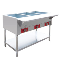 EasyRose 蒸汽台食物保温自助餐 3 盘蒸锅 1500W 餐厅 Bain Marie