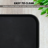 Clivia 6 Pack Restaurant Grade Non-Slip Tray, Fiberglass Serving Trays, Rectangular, 16.1x 11.7 Inch, Plastic, Black