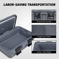 Clivia 14.8L Insulated Food Pan Carrier, Stackable and Loader, Suit for Restaurant, Canteen, Outdoor Banquets, Black